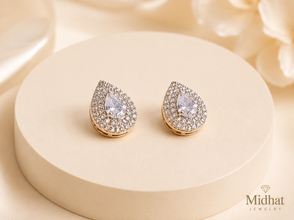 Crystal Teardrop Stud Earrings