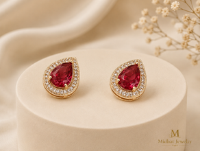 Crystal Teardrop Stud Earrings
