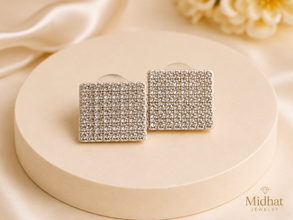 Square Crystal Stud Earrings