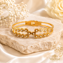 Golden Floral Stainless Steel Bracelet
