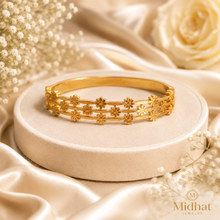 Golden Floral Stainless Steel Bracelet