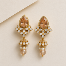 Pearl Zircon Drop Earrings