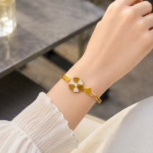 Elegant Floral Stainless Steel Bracelet