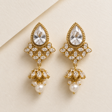 Pearl Zircon Drop Earrings