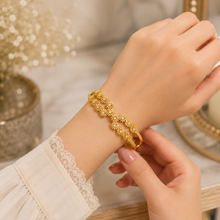 Golden Floral Stainless Steel Bracelet