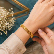 Luxury Textured Stainless Steel Bangle