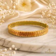 Luxury Textured Stainless Steel Bangle