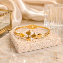 Elegant Floral Stainless Steel Bracelet
